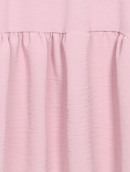 Robe patineuse à bord volanté - Rose pâle - 3