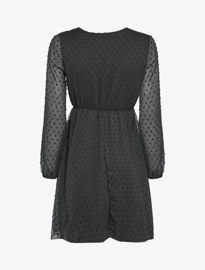 Robe patineuse en plumetis - Noir - 2