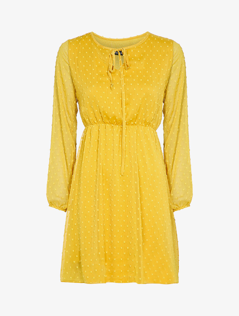Robe patineuse en plumetis - Jaune - 1
