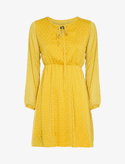Robe patineuse en plumetis - Jaune - 1