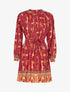 Robe patineuse courte à imprimé fleuri - Bordeaux - 1