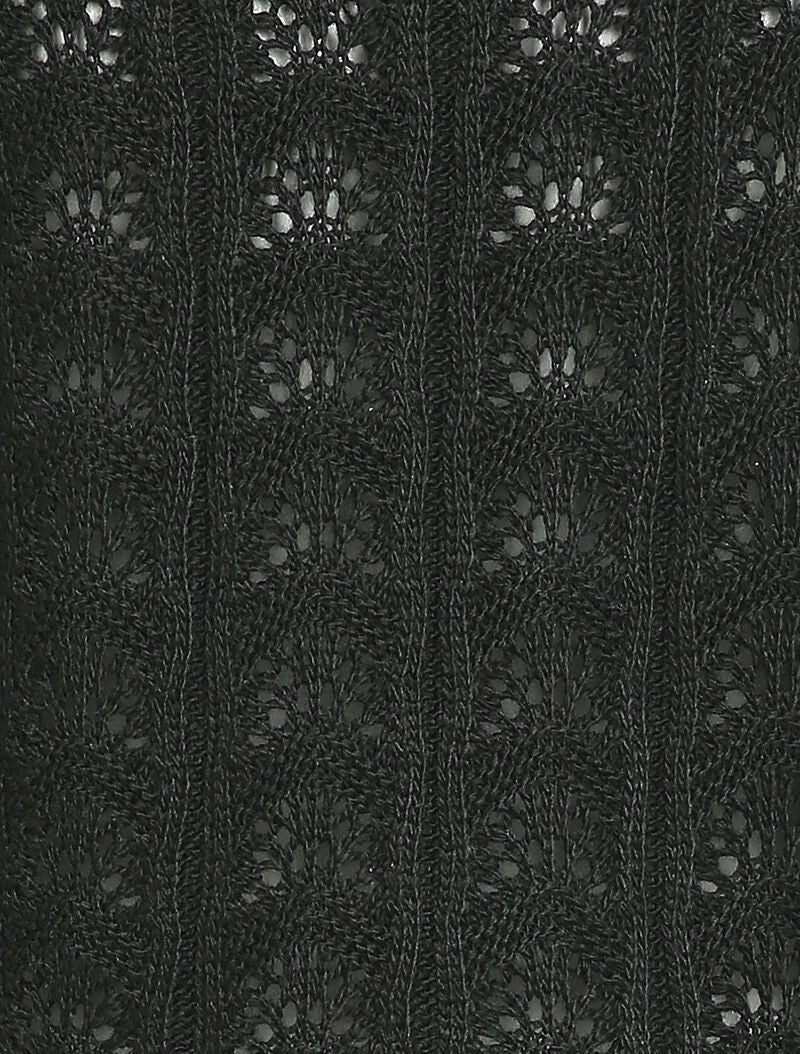 Cardigan ouvert en maille ajourée - Noir - 3
