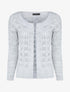 Cardigan ouvert en maille ajourée - Gris clair - 1