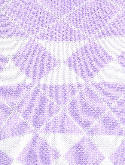 Cardigan à imprimé géométrique et boutons effet corne - Lilas - 3