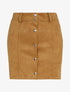 Jupe en suédine boutonnée à taille élastiquée - Camel - 4