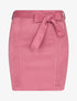 Jupe courte coupe crayon en suédine - Rose - 1