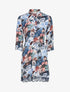 Robe fluide imprimé fleuri - Marine - 1