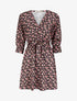Robe satinée à imprimé petites roses - Noir - 1