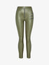 Pantalon slim en simili à triple zips décoratifs - Kaki - 3