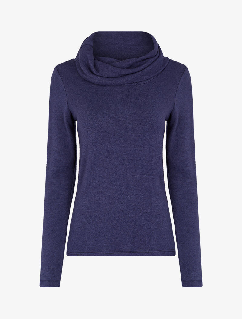 Pull fin à col roulé lâche - Marine - 4