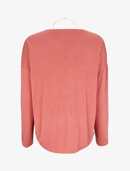 Top carré oversize à col V - Rose foncé - 2