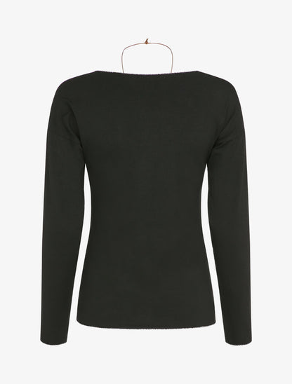 Top uni à liserés irisés - Noir - 2
