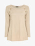 Pull long à manches raglan à détails boutons - Beige - 1
