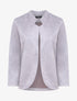 Veste en suédine à col biseauté et bords arrondis - Gris clair - 3