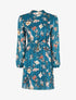 Robe bohème à motifs roses - Bleu - 1