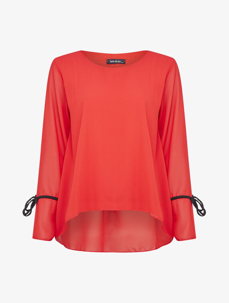 Top en voile asymétrique coupe oversize - Rouge - 1