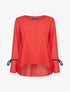 Top en voile asymétrique coupe oversize - Rouge - 1
