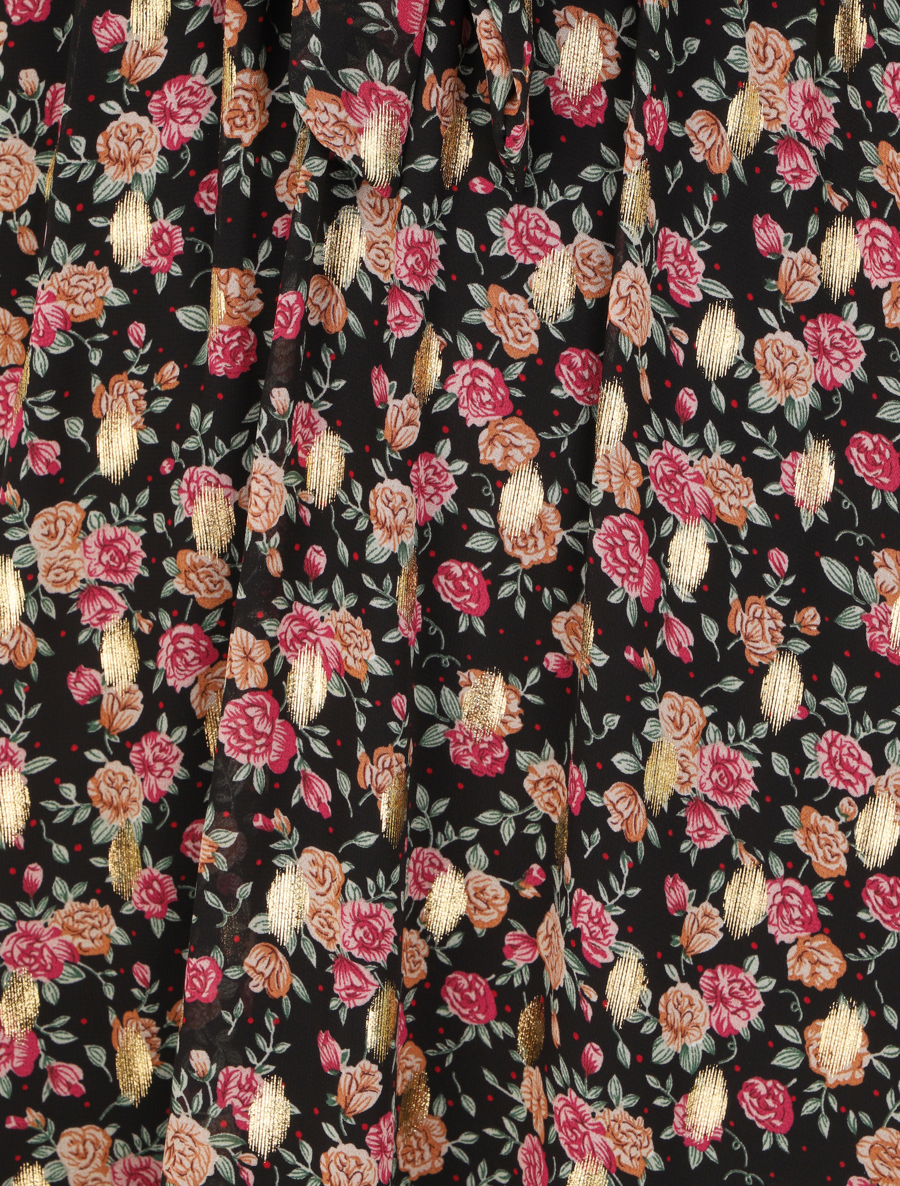 Robe longue bohème à imprimé fleuri - Noir - 4