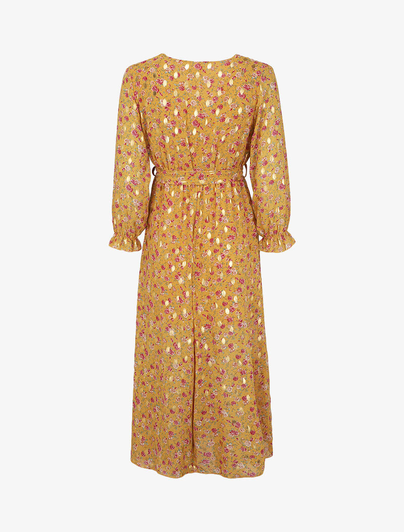 Robe longue bohème à imprimé fleuri - Jaune - 2
