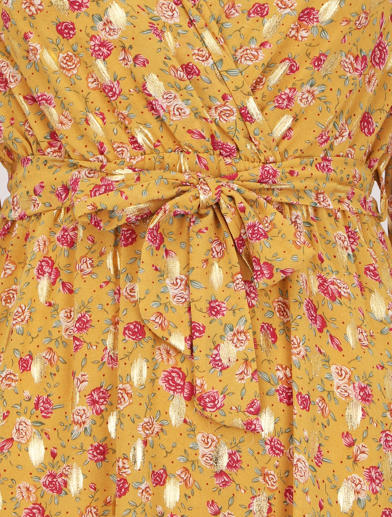 Robe longue bohème à imprimé fleuri - Jaune - 3
