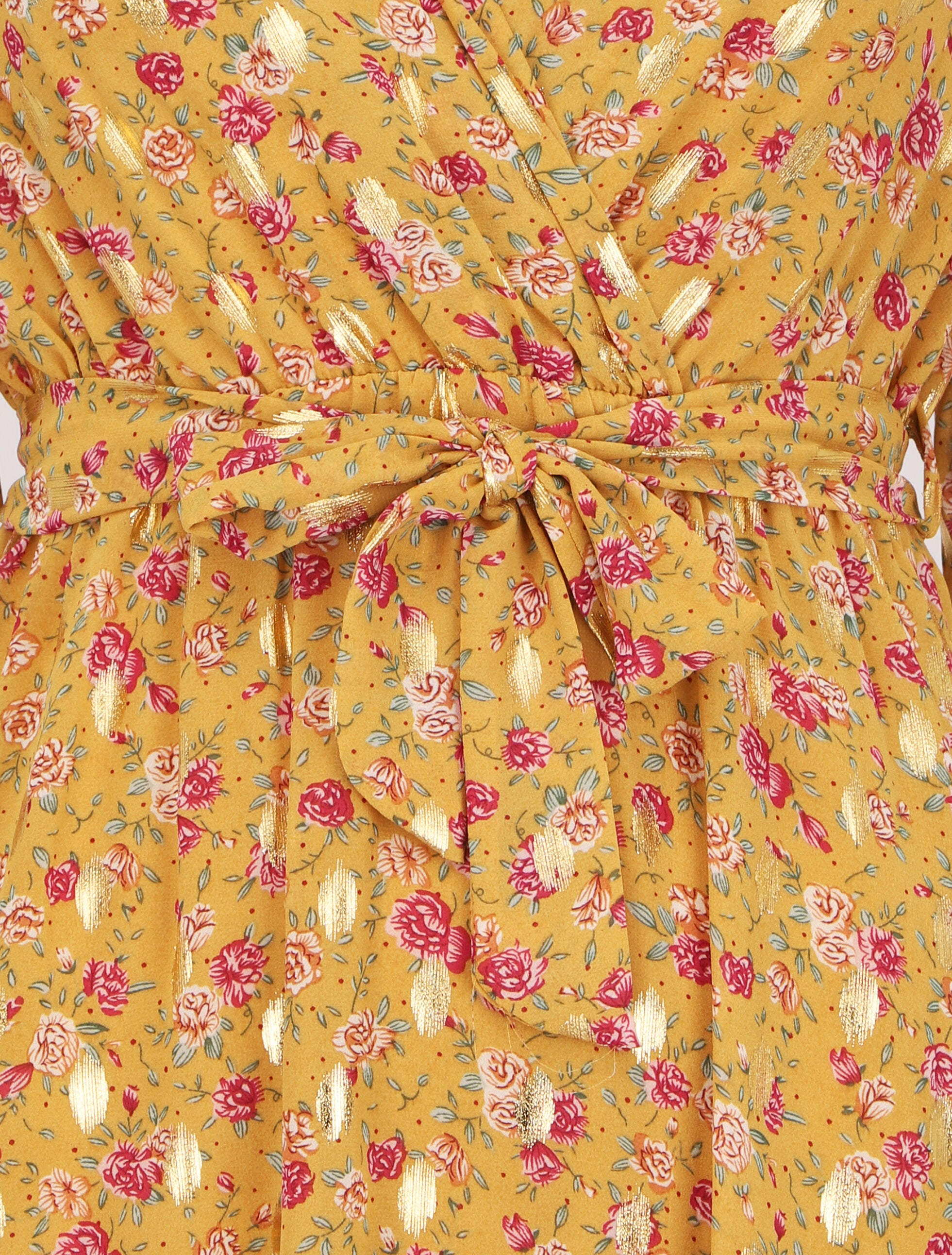 Robe longue bohème à imprimé fleuri - Jaune - 3