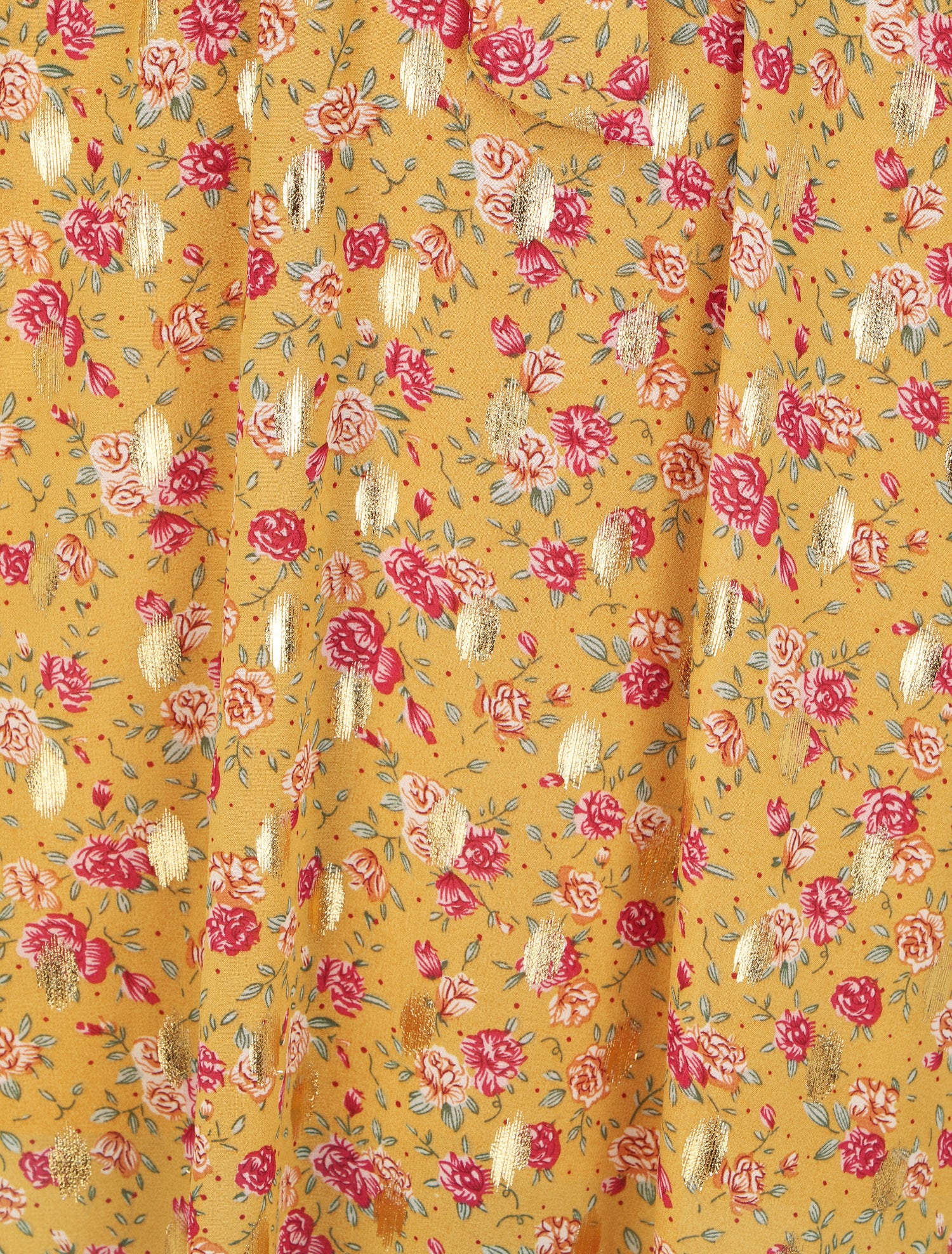 Robe longue bohème à imprimé fleuri - Jaune - 4