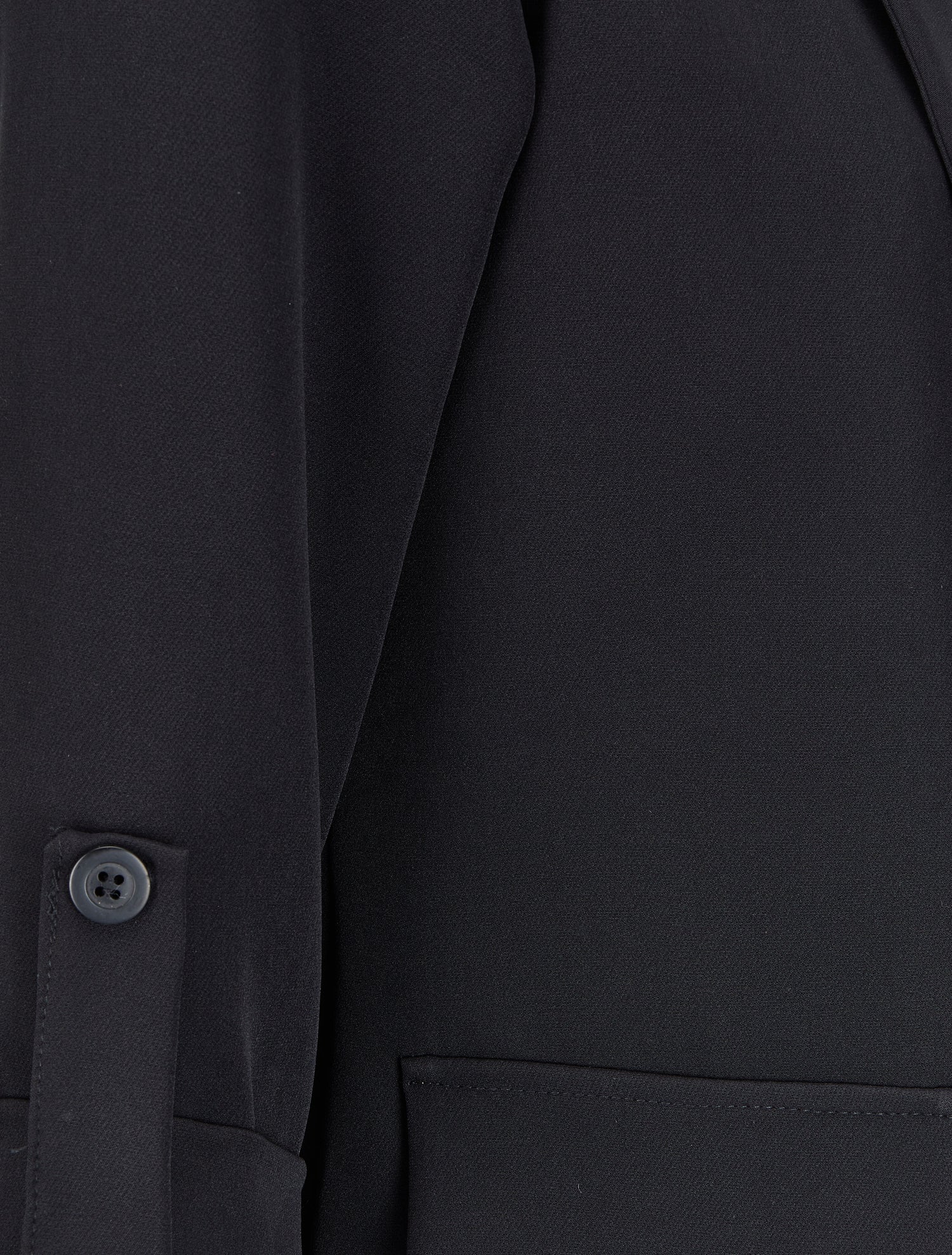 Veste unie à manches coudées - Noir - 3