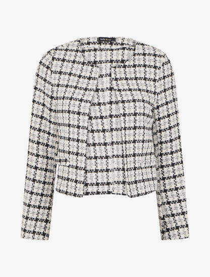 Veste courte en tweed - Noir - 4