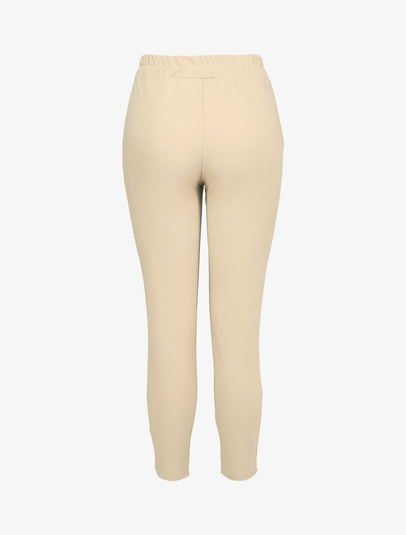 Pantalon 7/8 à taille élastiquée - Beige - 2