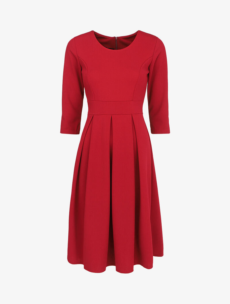Robe patineuse effet drapé - Lie de vin - 4