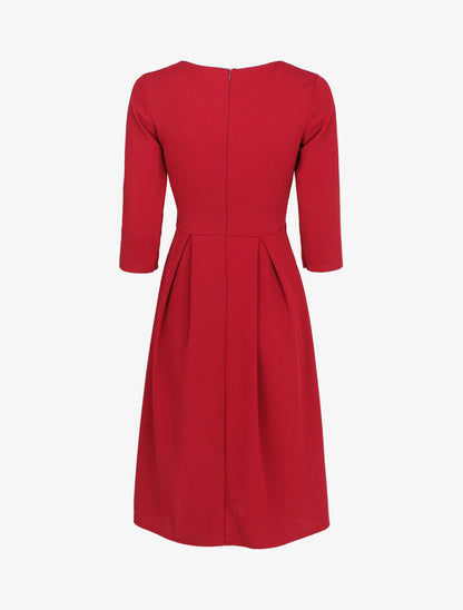 Robe patineuse effet drapé - Lie de vin - 2
