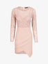 Robe drapée à empiècement dentelle - Rose - 1