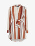 Robe asymétrique à rayures - Camel - 1