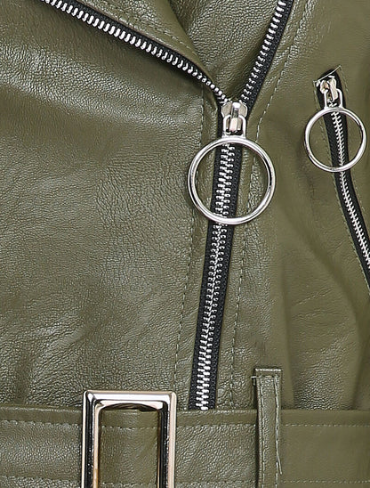 Perfecto court à zips stylisés - Kaki - 3