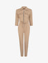 Combinaison slim à zip et poches à rabats - Beige - 1