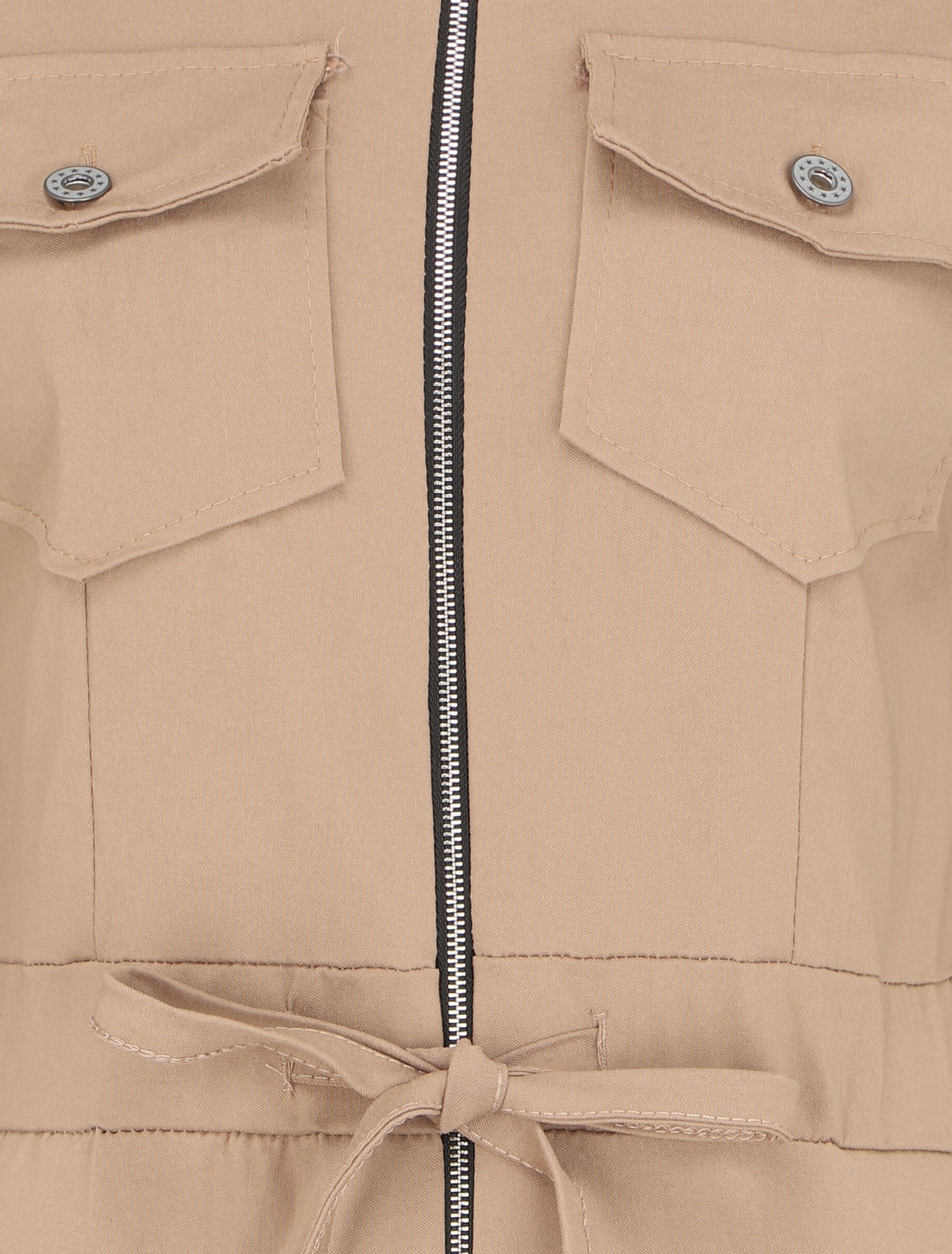 Combinaison slim à zip et poches à rabats - Beige - 3
