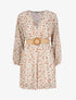 Robe patineuse cache-cœur à imprimé printanier - Blanc - 1