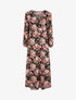 Robe longue à imprimé roses - Noir - 1