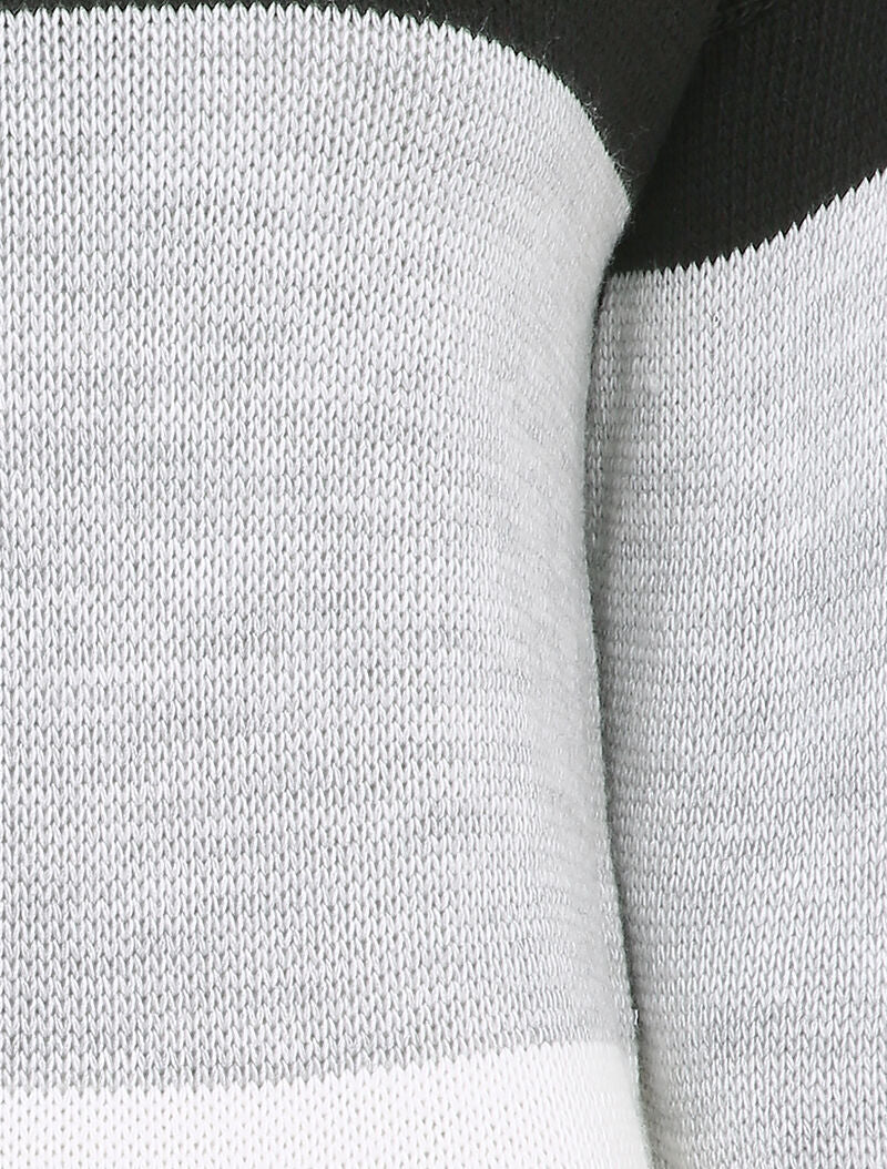 Pull tricolore basique à col bateau - Noir/gris/blanc - 3