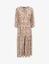 Robe longue à imprimé fleurs baroques - Beige - 1