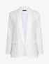 Blazer fluide à col tailleur - Blanc - 3