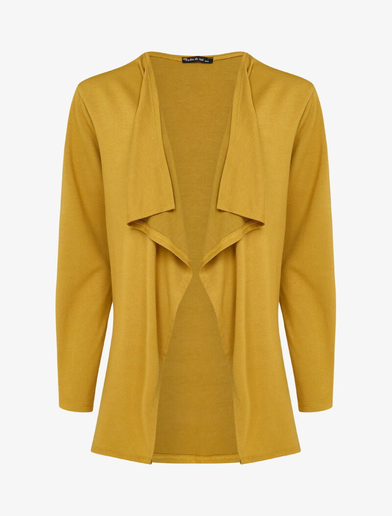 Gilet fluide à pans asymétriques - Moutarde - 1