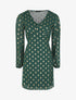 Robe empire à imprimé pois dorés - Vert - 1