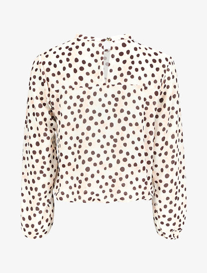 Top boule à pois - Beige - 3