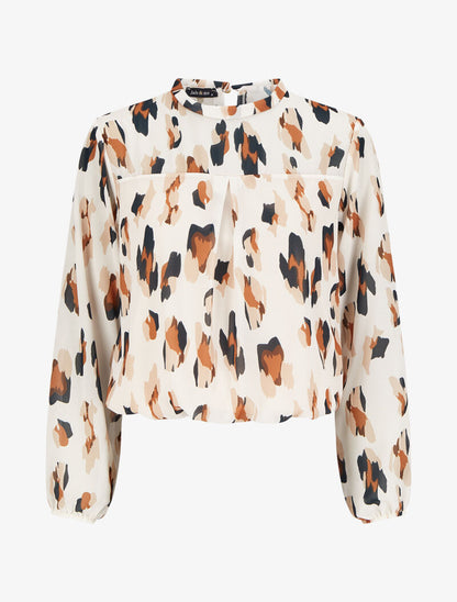 Blouse fluide à imprimé - Blanc - 4