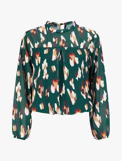 Blouse fluide à imprimé - Vert - 4