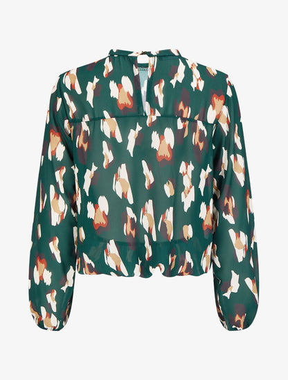 Blouse fluide à imprimé - Vert - 2