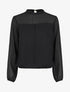 Blouse en voile unie - Noir - 1
