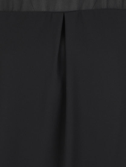 Blouse en voile unie - Noir - 3