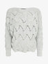 Pull en maille effet carreaux stylisés et col bateau - Gris clair - 1